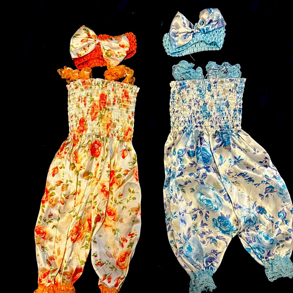 Baby girl one piece with hair bow